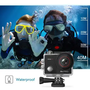 AKASO EK7000 Pro 4K екшън-камера със сензорен екран EIS регулируем ъгъл на виждане 40 м водоустойчива камера с дистанционно управление спортна камера
