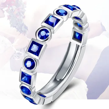 Естествен Сапфир S925 стерлинги сребърни пръстени за жени 2021 мода сватба Bizuteria Anillos скъпоценен камък 925 бижута име на пръстен
