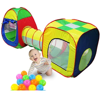 Cubby-Tube-вигвам 3шт изскачащи игри палатка деца тунел деца приключения къща топката басейн играчки на децата палатка подаръци