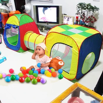 Cubby-Tube-вигвам 3шт изскачащи игри палатка деца тунел деца приключения къща топката басейн играчки на децата палатка подаръци