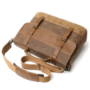 Унисекс чанти мъжки чанти мъжки ретро платно кожен портфейл, чанта бизнес месинджър чанта за лаптоп чанта през рамо за мъже 2020