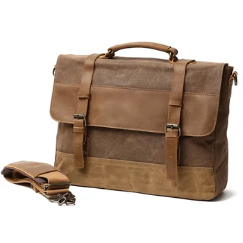 Унисекс чанти мъжки чанти мъжки ретро платно кожен портфейл, чанта бизнес месинджър чанта за лаптоп чанта през рамо за мъже 2020
