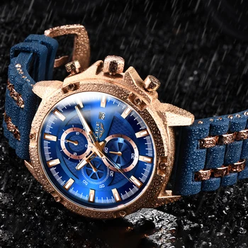 LIGE спортни часовници мъже, водоустойчиви мъжки ръчен часовник Кварцов часовник за мъже на луксозна марка силикон каишка мъжки часовник Relogio Masculino