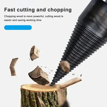 32 мм дърва за огрев тренировка дърво разцепване на трупи сплитер свредел разделяне на ключа с висока скорост обрат винт за дърво сплитер конус на водача