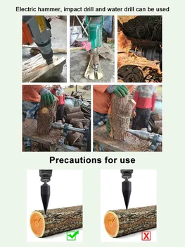 32 мм дърва за огрев тренировка дърво разцепване на трупи сплитер свредел разделяне на ключа с висока скорост обрат винт за дърво сплитер конус на водача