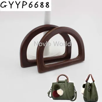 2-10-30 бр. 12X8.5 см мода D форма на малка дървена мини чантата на дръжката добър САМ чанти аксесоари Obag дървена дръжка за чанта