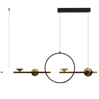 Матиран черен и златен минималистичен модерен led окачен лампа за дневна трапезария кухня окачен лампа Żyrandol Fixture