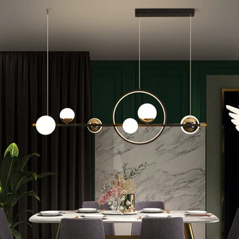Матиран черен и златен минималистичен модерен led окачен лампа за дневна трапезария кухня окачен лампа Żyrandol Fixture