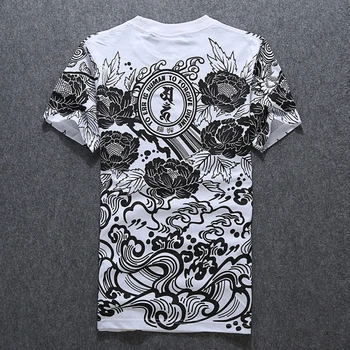 2020 Tshirt Homme Print О-образно деколте памучни тениски мъжки t-shirt хип-хоп популярен логото на Summer Lotus Tattoo Short Casual