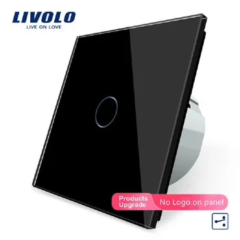 Livolo EU Standard 1 Gang 2 Way Control Wall Switch,AC220~250V, Crystal Glass Panel, Wall Light Touch Screen Switch, VL-C701S-15
