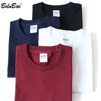 BOLUBAO марка мъжки ежедневни тениска върховете лято нови мъжете памук с къс ръкав тениски високо качество на мода твърди тениски мъжки