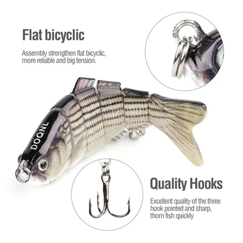 DONQL 3шт лещанка съчленени риболовни примамки е потъващ воблер изкуствена пластмаса Swimbait твърда стръв джиггинг 6 сегментная морската риболовна стръв