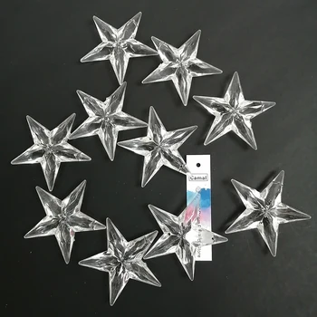 Camal 30шт 56мм (2 дупки) Акрил Кристал Звезда Формата на Висулка Полилей Завеса Сватба Осветление Част на Коледа Виси