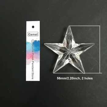 Camal 30шт 56мм (2 дупки) Акрил Кристал Звезда Формата на Висулка Полилей Завеса Сватба Осветление Част на Коледа Виси