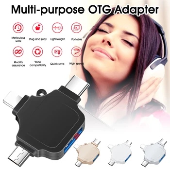 3-в-1 OTG адаптер многофункционален USB3. 0 флаш-памет и Micro-USB / Type-C за телефони Android и iOS