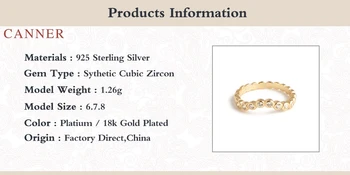 CANNER Wave Bezel Diamond Ring 925 сребро Anillos златни пръстени за жени, луксозни и изискани бижута-годежни пръстени Bijoux