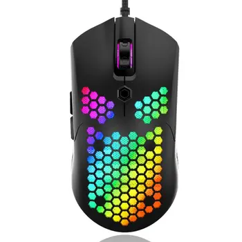 Гореща M5 выдалбливают мобилен черупки геймърска мишка цветни RGB подсветка светлина опънат мишка с 7 бутона за любителите на игри аксесоари