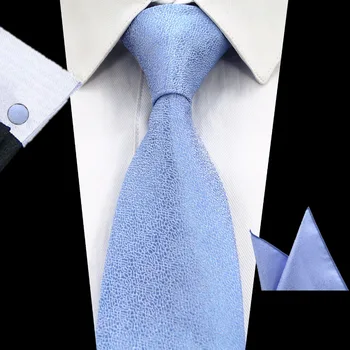 GUSLESON Brand New Solid Color Равенство Set 8 см черно и зелена вратовръзка Gravata джобен квадратен Пейсли копринена вратовръзка, шалче копчета за ръкавели