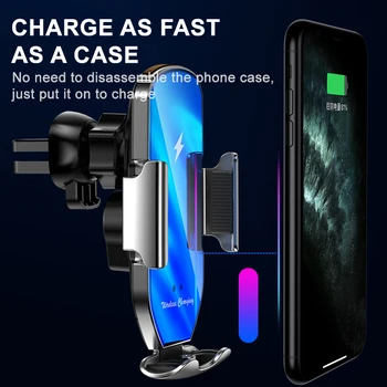 KSTUCNE 15W Qi Wireless Charger кола, телефон за iPhone 12 X Samsung Xiaomi OnePlus Huawei Intelligent Infrared Fast Charger