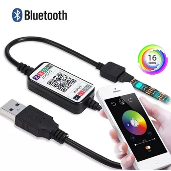 USB TV LED Backlight мобилен телефон с Bluetooth APP и дистанционно управление 5V Background Light Belt Colorful Smart RGB Waterproof