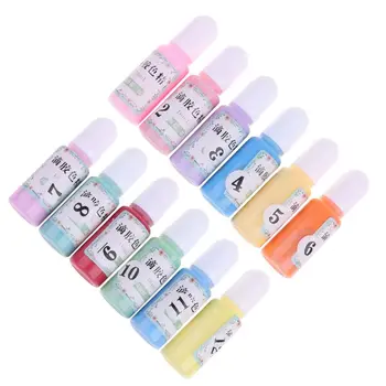 12 бутилки течен тестени изделия бонбони цвят смола пигмент боя епоксидна смола декорации DIY