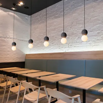 Thrisdar Nordic Design Цимент Окачен Лампа Съвременен Творчески Стъклена Окачена Лампа С Трапезария И Кухня, Ресторант, Кафене Led G9