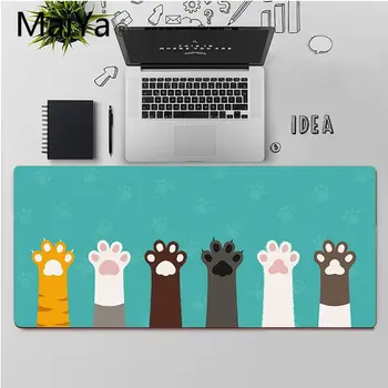Мая високо качество сладко бебе котката лапичка направи си САМ Дизайн, Шаблон, игри подложка за мишка Безплатна доставка Голяма подложка за мишка, клавиатура, подложка