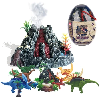 Детска играчка динозавър набор от детски имитация на животни играчка динозавър свят на моделиране спрей вулканични изригвания модел ABSmaterial