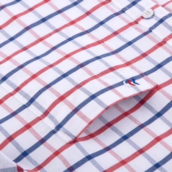 Памук Оксфорд Мъжки ежедневни ризи Slim Fit Мъжки ризи блузи 2019 нов дизайн на супер високо качество с дълъг ръкав за мъже клетчатая риза