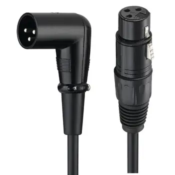 Bochara 90degree XLR Male to Female Кабел to M/F 3pin jack аудио кабел се проверяват за микрофонного миксер 1m 1.5 m 2m 3m 5m