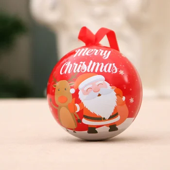 6 бр коледни кутии Дядо Коледа железни декори сферични съдове за подарък