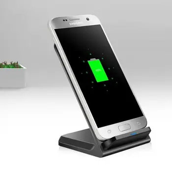 Q740 10W Qi Wireless Fast Charger Dual Coil Desktop Stand Wireless Fast Charging Stand Pad Dock за iPhone Samsung Android
