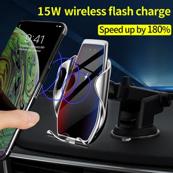 15 Вата Чи безжично зарядно за кола автоматично USB C бързо зареждане на отдушник на Притежателя на телефона за iPhone 11 XR XS x 8 Samsung S20 S9 S10