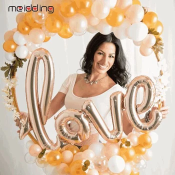 Пластмасови тръби сватбена украса венец щанд балон венец кръг на кръгла топка арка baby shower фонове декор 100 см