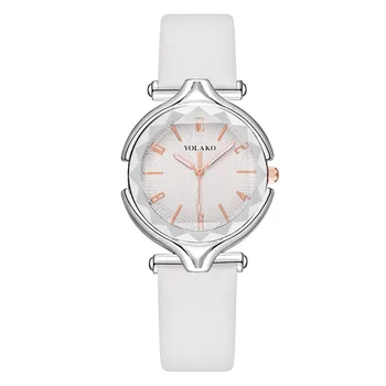 Горещи продажба на дамски часовници дамски часовници Diamond лилав циферблат кожена Кварцов ръчен часовник Топ луксозна марка Relogio Feminino Clock #B