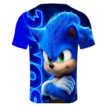 2020 карикатура на Sonic на Таралеж T Shirt Kids 3d Print Tshirt Boys Смешни T-Тениски for Girls Casual T-Shirt Детска облекло потници