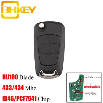 BHKEY 2 бутона Smart Car Ключ за Vauxhall Opel Astra H 2004-2009 Zafira B 2005-2013 Car Remote Key PCF7941 Чип 433/434Mhz