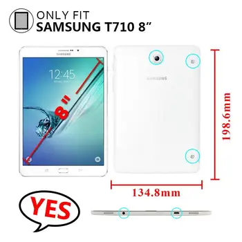 На въртящата се на 360 флип-надолу капака на ПУ кожен калъф за Samsung Galaxy Tab S2 8.0 Case T710 T713 T715 T719 SM-T710 SM-T715 8.0