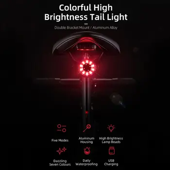 Фенерче За Велосипеди Под Наем Задна Светлина Авто Старт / Стоп Спирачка Наблюдение IPx65