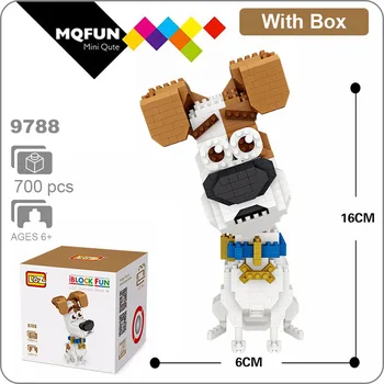 Лозя диамантени блокове джак-ръсел-териер куче карикатура аниме САМ строителни блокове сладък мини-фигура животни пластмасови играчки за деца