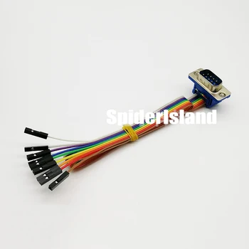 5шт RS232 мъж / жена интерфейсен кабел за сериен порт DB9 към DuPont 2.54 мм 9* 1Pin сваляне на данни кабел за скок, тест DB9 кабел 20 см