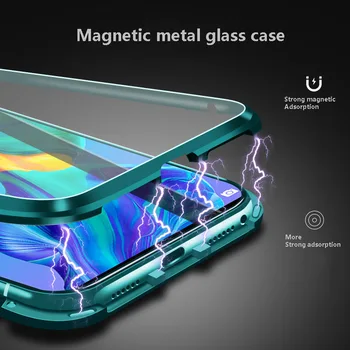 Двустранен магнитен адсорбционный метален корпус за Huawei P40 Lite закалено стъкло калъф Huawei nova 6SE 7i P40 Lite P 40
