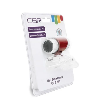 Уеб камера CBR CW 830M Red, 0.3 MP, 640x480, USB 2.0, микрофон, червен 4982905
