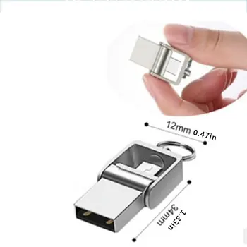 OTG 3 IN 1 pen drive 32GB Micro usb 2.0 memory stick 64GB pendrive 16GB usb flash pen metal For Type-C usb flash drive Key
