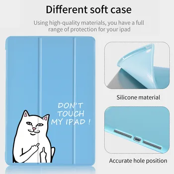 Смешно котка за iPad Mini 1 2 3 4 5 седалките мека силиконова делото Funda iPad Case защитно покритие на iPad 7th Generation Case Pro 11 2020
