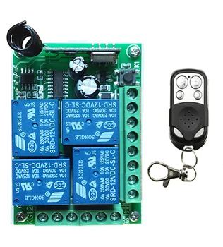 DC12V 4CH 10A Radio Controller RF Wireless Push Remote Control Switch 315 mhz 433 Mhz предавател+приемник има врата/ прозорец