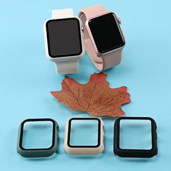Силиконов ремък+защитен калъф за Apple Watch Band 38 мм 42 мм 40 мм 44 мм iwatch Series SE 6 5 4 3 2 1 спортен силиконов каишка за часовник