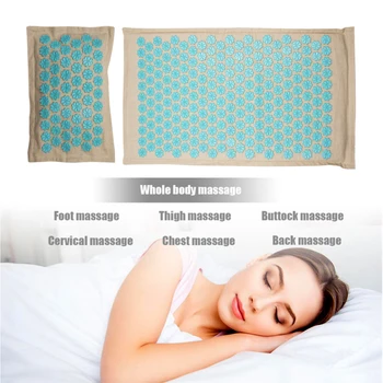 Lotus Acupressure Mat Set Back Body Massage Mat with Pillow Кокосови Влакна Pain Relief Shiatsu Massage Cushion Yoga Mat Spike