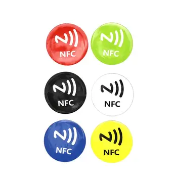 6 бр. NFC Тагове етикети анти-метал Ntag213 залепваща издател метален стикер универсален RFID-етикет за NFC телефони
