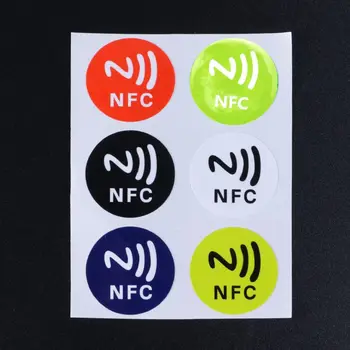 6 бр. NFC Тагове етикети анти-метал Ntag213 залепваща издател метален стикер универсален RFID-етикет за NFC телефони